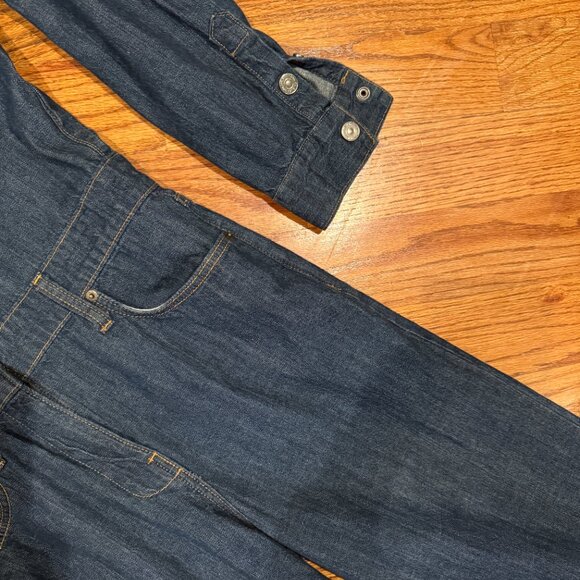 RIVET UTILITY Boyfriend Denim Jumpsuit Size Small Color: Mid denim - Picture 11 of 15